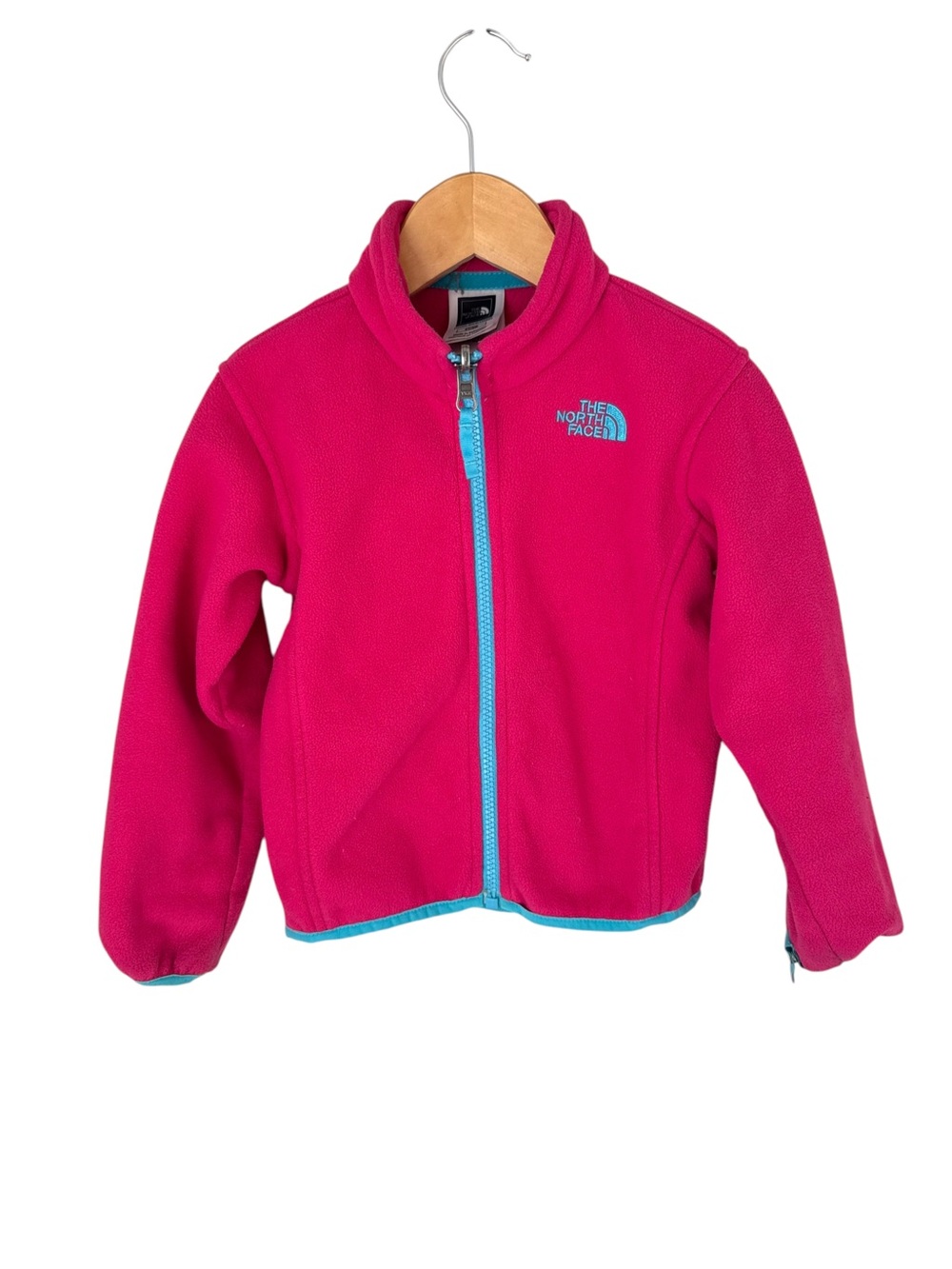 The North Face Hot Pink Fleece Jacket with Turquoise Trim 3T